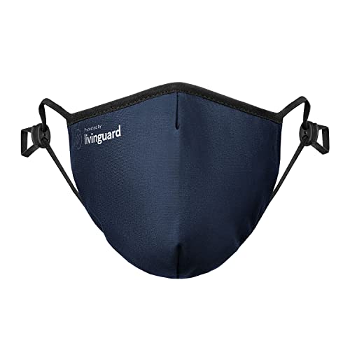 Preisvergleich Produktbild Livinguard PRO MASK 3-Lagige Gesichtsmaske Verstellbar, Waschbar, Wiederverwendbar (XL, Bombay Blue) FM-1-NV-PL-BB-XL-PT
