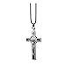 ZAOPP Metall Jesus Figur Kreuz Kruzifix Automobil Dekoration Spiegel-Kreuz-hängende Anhänger Auto-Innenraum-Dekor-Verzierung Zubehör Zubehör (Color Name : Black)