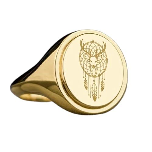 Bague attrape-rêves cerf argent 925 anti-allergie bague bicolore ajustable