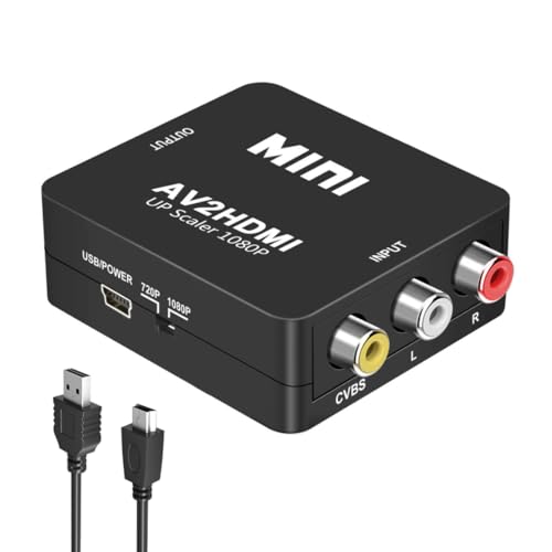 Convertidor de audio y video CVBS compuesto 1080P Mini RCA para conectar VHS y portátiles