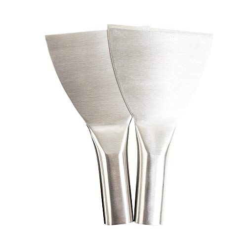 [2 Count] Heavy Duty Stainless Steel Rolled Ice Cream Scraper - 4 Inch Blade - Frozen Dessert Supplies