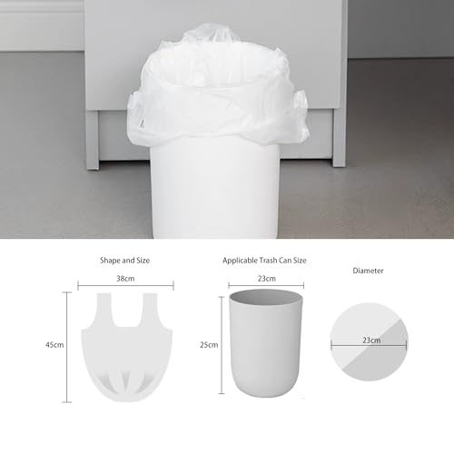 Image of Waikas 1.2 Gallon Small Trash Bags with Handles, Unscented Clear Garbage Bags, 0.91Mil Thickness, Size 38 * 45cm, Weight 2.6g /pcs, Pack of 128
