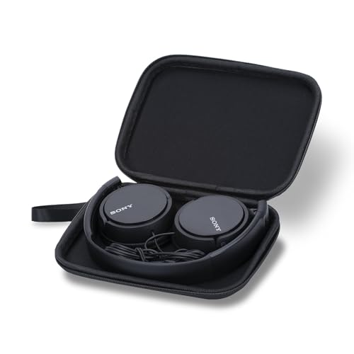 Ginsco Slim Protect Case Compatible with Sony ZX Series Wired On-Ear Headphones, MDR-ZX110 / MDRZX110AP / MDRZX110NC / MDR-ZX310AP, Hard Shell Travel Carrying Headphone Case (Black)