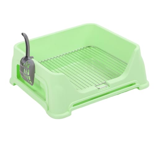 Haofy Dog Potty Tray Dog Training Toilet Indoor Dog Litter Box with Stainless Steel Grid for Small Medium Dogs Easy to Clean Hang on Wall (Light Green)