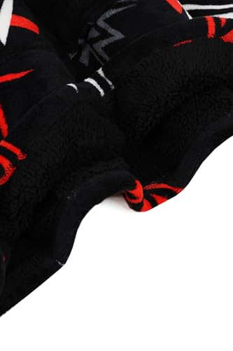 WWE Boys World Wrestling Entertainment Fully Lined Luxury Fleece Hoodie, Oversized Fleece Blanket Hoody For Kids 6-10 Years Black