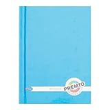 Premier Stationery Premto Carnet à couverture rigide A6 160 pages lignées blanches Imprimante bleue