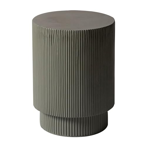 LeisureMod Modern Side Table Round Fiberstone Top Accent End Table for Home, Outdoor Patio, Living Room Sofa, Weather-Resistant, Eden Series in Grey by LeisureMod - Used condition - Image 6