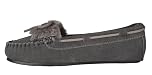 Clarks Womens Folded Tongue Suede Leather Moccasin Slipper ICH30746C - Plush Faux Fur Lining - Indoor Outdoor House Slippers For Women, Grey, 4.5 UK