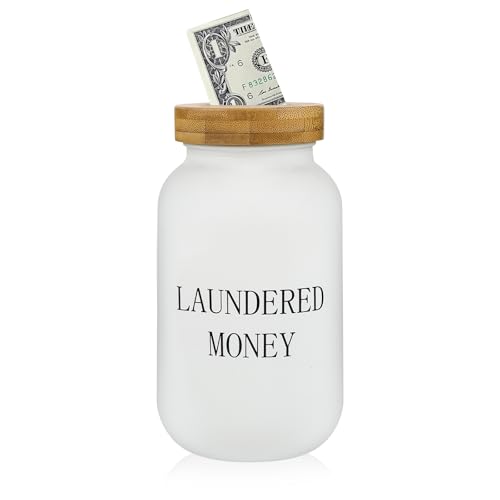 Laundry Room Coin Jar - Glass Mason Jar with Money