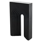 Deco 79 Marble Geometric Decorative Sculpture Rectangular Home Decor Statue with Arched Groove Interior, Accent Figurine 7' x 2' x 11', Black