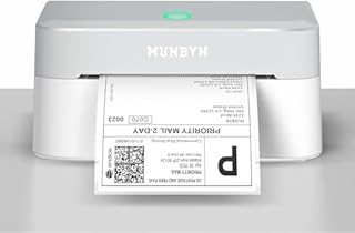 MUNBYN RW403B Bluetooth Thermal Label Printer, Wireless 4x6 Shipping Label Printer for Small Business, Compatible with Android, iPhone, Windows, Mac, Chromebook, Canada Post (White)