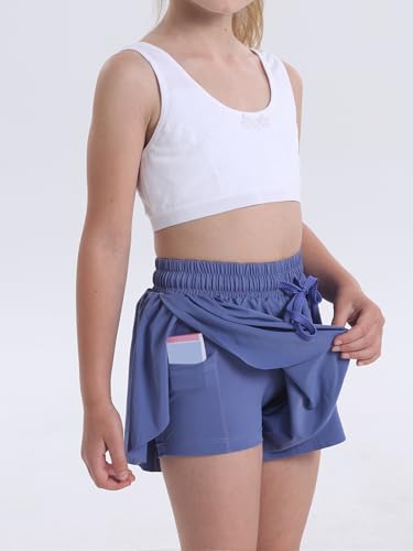 Image of Flowy Shorts for Teen Girls Athletic Running Youth Butterfly Shorts