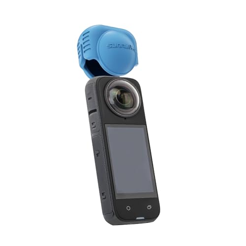 Generic Silicone Case Lens Cap Lens Guard Protective Cover and Housing Skin Sleeves Protector Case Cover for Insta360 X4 Camera (Blue)