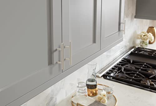 Image of Amerock Bar Pulls 2-1 /2 (64 mm) Center-to-Center Sterling Nickel Cabinet Pull - 10 Pack | 2-1 /2 inch (64mm) Center-to-Center Mounting Distance and 4-7 /8 inches Overall Length, Durable Carbon Steel Cabinet Hardware