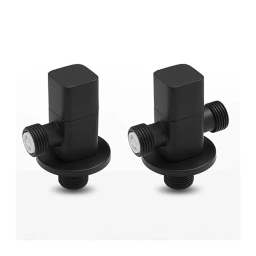Válvula triangular de latón negro mate para control de agua en grifos y sanitarios 6