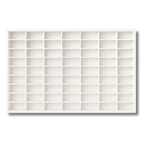 Image of 60-Car Hot Wheels White Display Case - Transparent Acrylic Organizer Shelf for Scale Diecast & Mini Models(Without Cars)