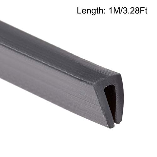 sourcing map Edge Trim U Seal Extrusion, Silicone Black U Channel Edge Protector Sheet Fits 0.1-1.5mm Edge 1M/3.28Ft Length
