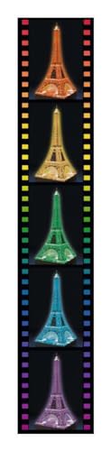 Ravensburger - Puzzle 3D Building - Tour Eiffel illuminée - A partir de 10 Ans - 216 pièces numérotées à Assembler sans Colle - Accessoires de Finition Inclus - 12579