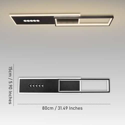 Image of Smartway -65 Watt Tessa Rectangle Modern| Decorative | Office| Home Decorative| Dining | LED Ceiling Light 3 Light Mode (Warm Cold & Natural White) for Office Bedroom Living Room Ceiling Lights