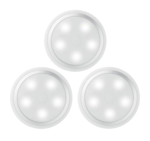 Provance 3er Set LED Nachtlicht mit Touch Sensor inklusive 3M Kleber Batterie 5 Led´s betrieben Schranklicht Küchenbeleuchtung Kinderzimmerbeleuchtung