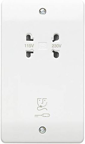 MK Logic Plus 2-Gang Dual Voltage Shaver Socket 115 / 230V White