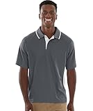 Charles River Apparel Men's Color Blocked Wicking Polo, Slate Grey/White, Large