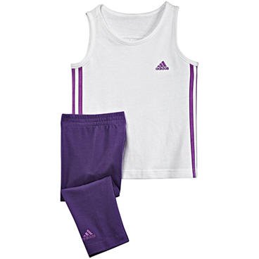 adidas Conjunto LG ET SumSet Blanco-Morado Infantil - XS (3-4 años)