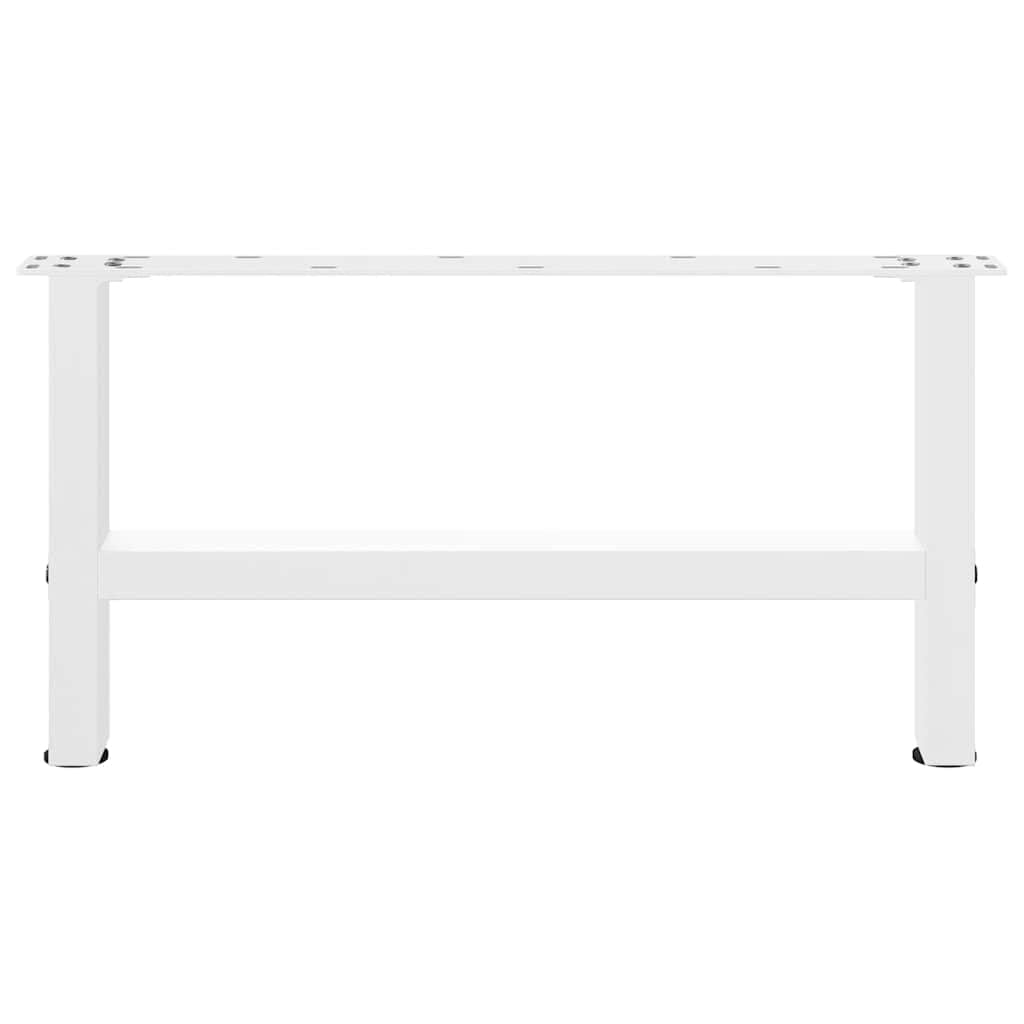 Nogi stolika kawowego, białe, 2 sztuki, 60 x (30-31) cm, stal malowana proszkowo, z regulowanymi nóżkami poziomującymi i śrubami do montażu, stabilny stelaż stołu do stolika kawowego i stolika