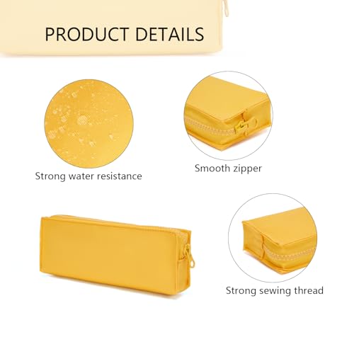Image of Oxford Fabric Pencil Case Lightweight and Durable Ideal Pencil Pouch (Yellow /Oxford,Oxford Fabric)