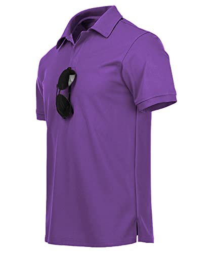 Zity Mens Polo Shirt Short Sleeve Sports Golf Tennis T-Shirt 012-Violet M #TOP2