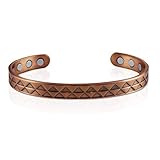 Pure Copper Magnetic Bracelet - Arthritis Pain Reliever - 8 Powerful Magnets - Adjustable Size for Men and Women - by Native Edge (Hawaii - Brushed Copper)