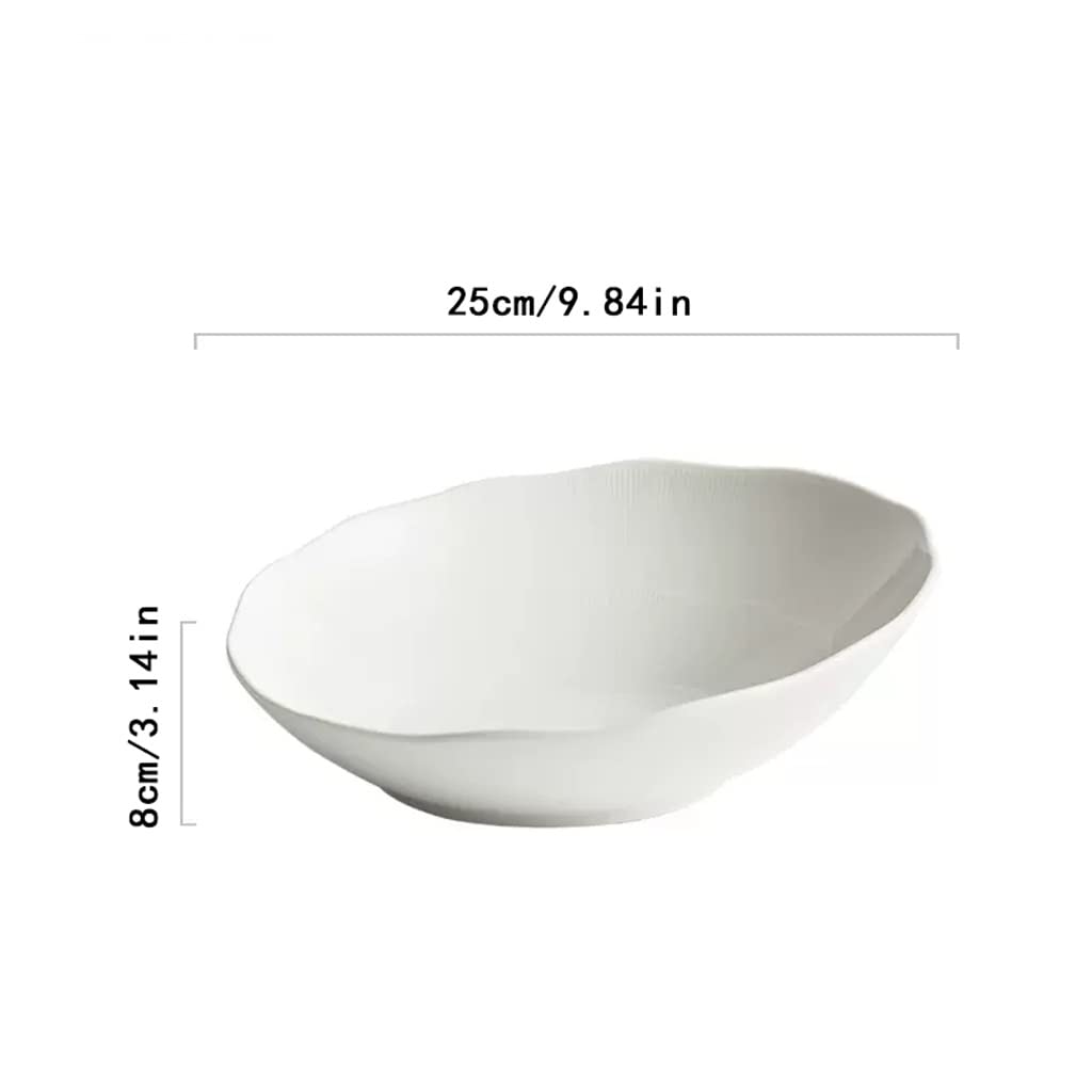 Miska na płatki owsiane Ukośna salaterka Talerz na warzywa i owoce Duża ceramiczna miska deserowa Biała zastawa stołowa Zestaw dwuczęściowy Miski do serwowania /498