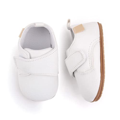 image for Meckior Infant Baby Boys Girls Classic PU Leather Wedding Loafers Brog