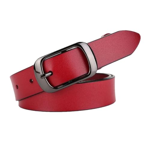 Women Solid Square Buckle Casual Belt Versatile Genuine Leather Business Belts