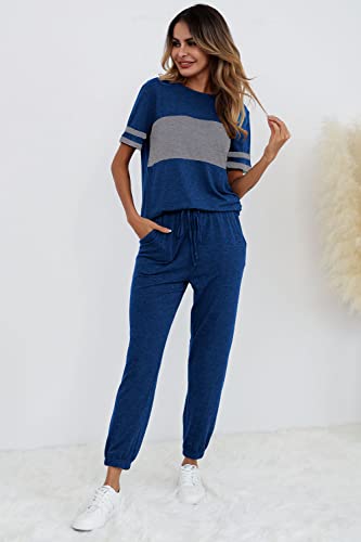 PRETTYGARDEN Women's Two Piece Sets 2025 Summer Spring Jogger Pants Travel Vacation Lounge Outfits Airplane Matching Clothes