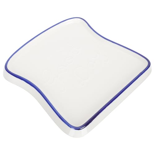 VANZACK Bandeja para Desayuno de Cerámica Plato para Comida Diaria Color Azul Diseño Artesanal Adecuado para Sushi Pan y Cenas Hogar