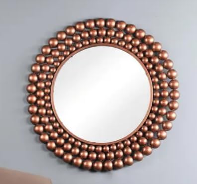Round Sunburst Wall Mirror Gold Metal Frame for Decoration Decora...
