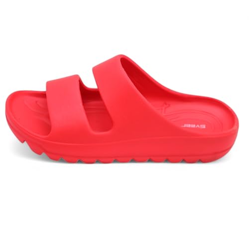 Image of SVAAR Soft EVA Double Strap Slippers for Men | Stylish Anti-Skid Slides with Arch Support & Bouncy Sole | Lightweight Indoor Outdoor Comfort