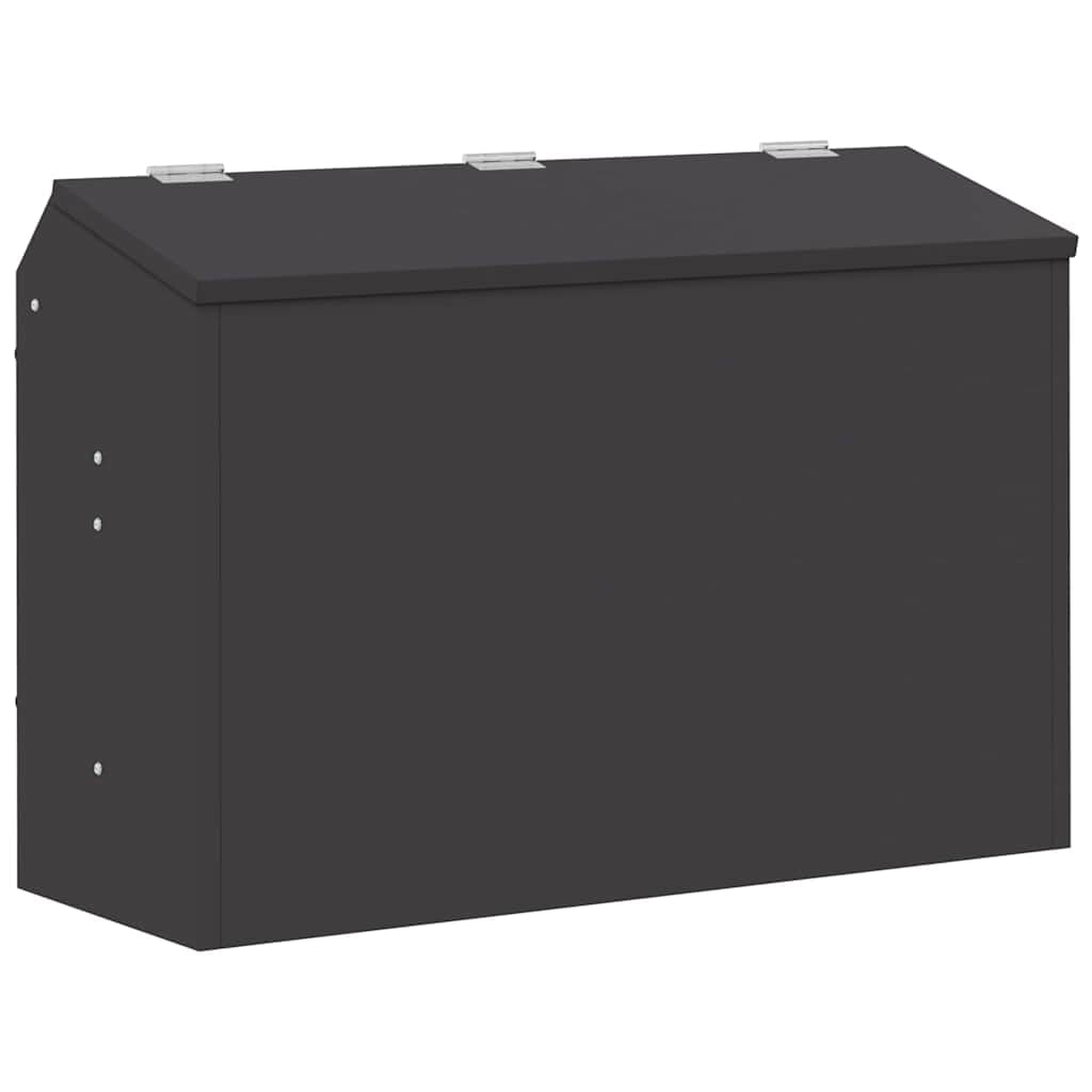 Mangiatoia per conigli nera in acciaio laminato a freddo, 64,5 x 25,5 x 45,5 cm, resistente alle intemperie e impermeabile, con capacità di 6 kg, per interni ed esterni, pratica mangiatoia