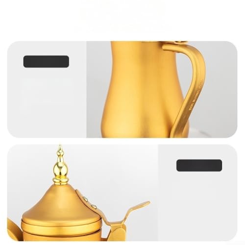 Théière en aluminium dorée pour savourer votre pause thé chaleureuse à la maison