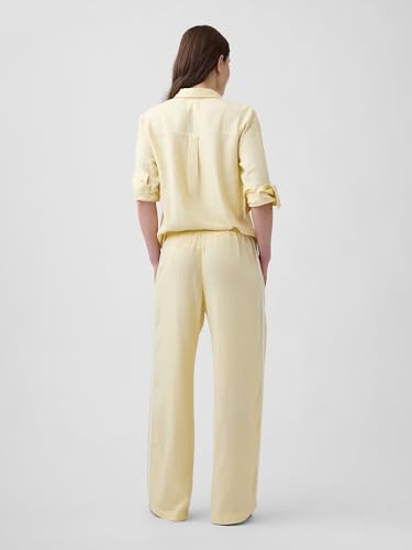 Image of Gap Womens Wide Leg Linen Pull on Pant