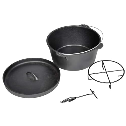 Horno holandés de hierro fundido apto para inducción con tapa pesada de 29,5cm