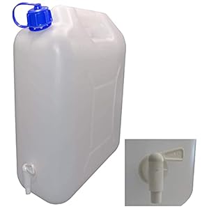 Hossi's Wholesale 10L Wasserkanister mit Zapfhahn & Deckel HDPE lebensmittelecht Trinkwasser Kanister stapelbar UV-beständig mit Ausgießer für Camping Wohnmobil Garten Festival