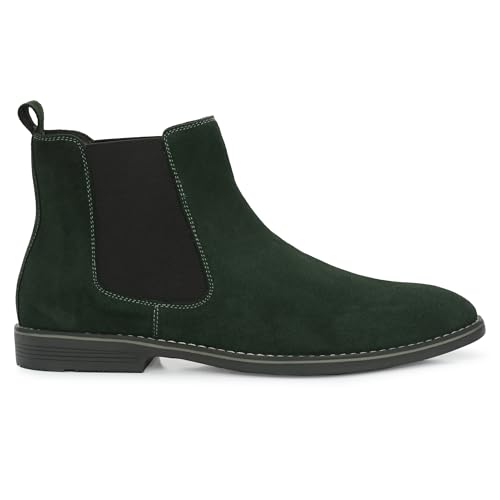 Image of Blue Leather By Centrino Genuine Leather Men's Formal and Casual Leather Boots | Versatile and Sophisticated Chelsea Boots for Every Season | Fashionable Elegant Boots for Any Occasion (3964)
