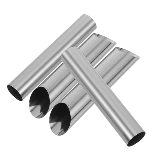 Cabilock Cream Horn Molds Metal Cones for Cream Roll Large Baking Hollow Tools Non-stick Pastry Molds Set of 4 Stainless Steel