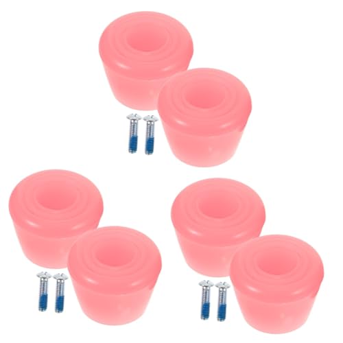 POPETPOP 3 Juegos patín Cabeza de Freno Ruedas de Patines en línea Correa para Patines Patinador Zapatos Rodillera Skate Shoes Roller Skates Frenos para Patines topes para Patines PU Rosa