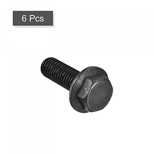 Image of uxcell Metric M12x35mm Hex Flange Bolts, 6pcs 10.9 Grade Carbon Steel Hexagon Head Screws