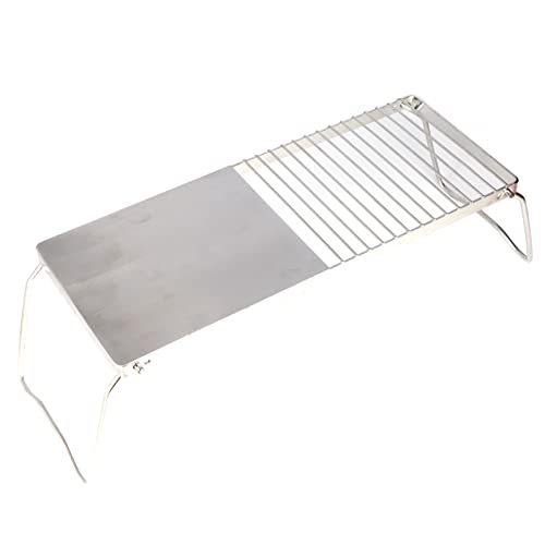 Tavolo da Griglia Pieghevole Portatile e Leggero con Struttura in Acciaio Inossidabile, Materiale per Uso Alimentare, Altezza Regolabile di 3 Piedi, Adatto per Barbecue da Picnic