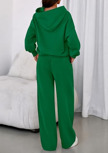 Image of PRETTYGARDEN Womens Sweatsuits 2 Piece Set 2026 Casual Winter Long Sleeve Hoodie Loose Wide Leg Sweatpants Fall Tracksuit