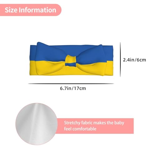 Flag of Ukraine Prints Baby Bow Headband Super Stretchy Soft Bows Hair Accessories for Newborn Infants Toddlers Kids Girls3